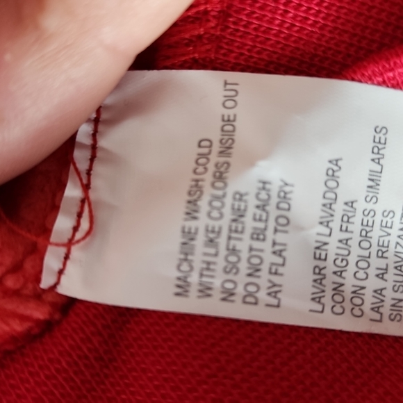 NWT Fabletics red sweatshirt top, zip back, thumb holes, sz XL - Picture 7 of 10